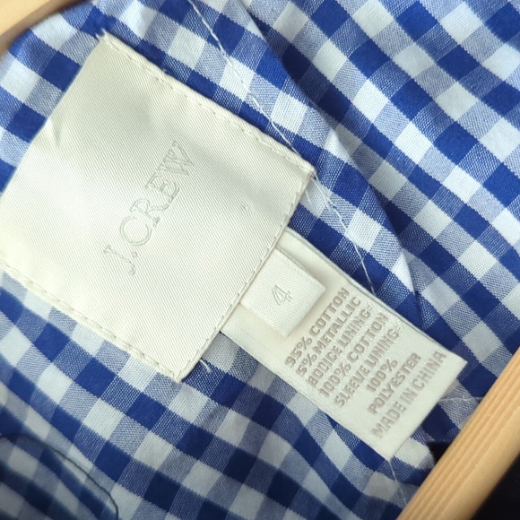 J. CREW I Navy Blue Indigo Metallic Pea Coat Double Breasted Jacket, 4 - Picture 9 of 16